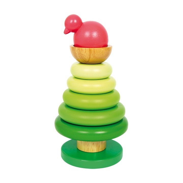 Nasouvací dřevěná pyramida Ptáček
