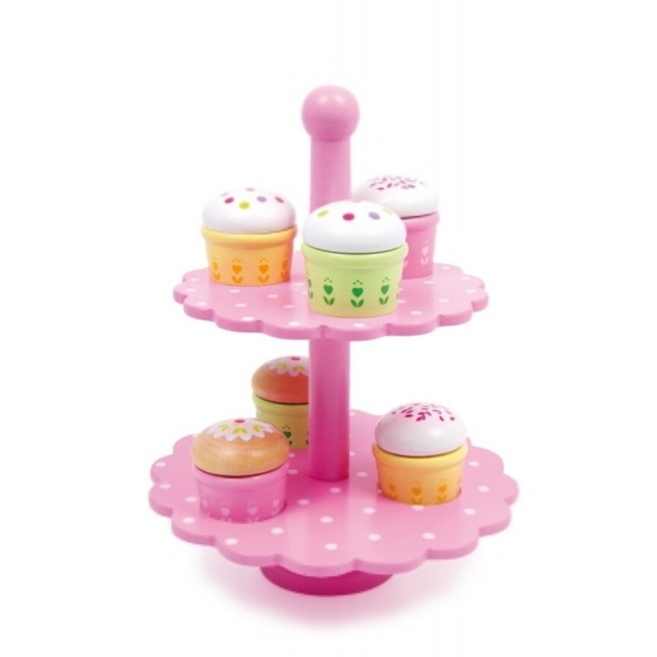 Dřevěné potraviny - Patrový podnos Muffins